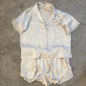 Abercrombie Silky Cream Pajama Set